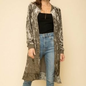 Anthropologie Hem & Thread Velvet Cardigan Jacket